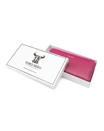 Portofel dama  Arya piele naturala fucsia, compact, elegant