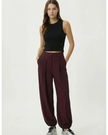 Pantaloni dama, Happiness Istanbul, Mov inchis, Talie inalta