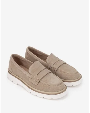 Pantofi dama  din piele intoarsa, Bej
