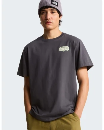 Tricou lejer din bumbac Van Life, Verde pal/Gri antracit/Verde fistic