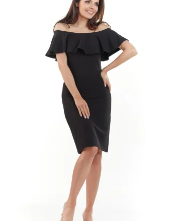 Rochie dama,  Bumbac, Negru, A221