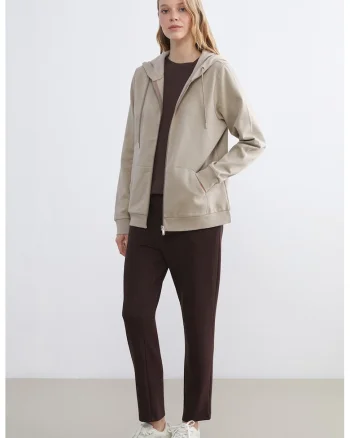 Pantaloni de trening cu snur, Maro inchis