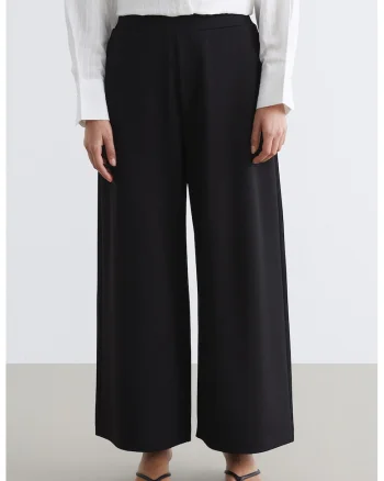 Pantaloni palazzo cu talie inalta, Negru