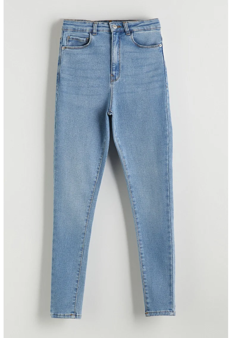 Blugi super skinny cu talie inalta, Albastru deschis