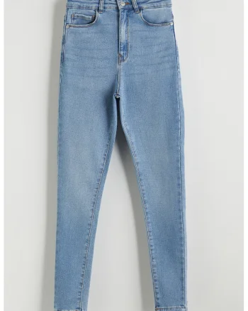 Blugi super skinny cu talie inalta, Albastru deschis