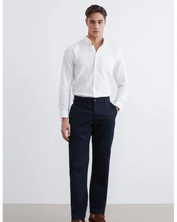Pantaloni chino din amestec de bumbac, Bleumarin