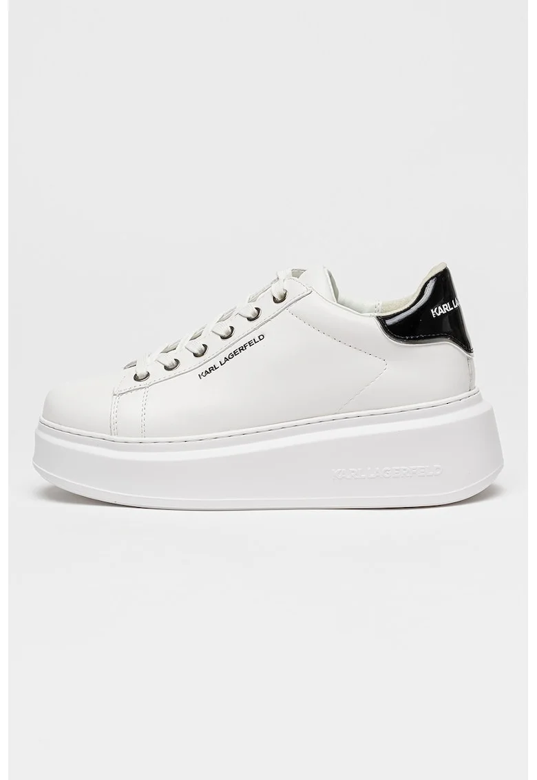 Pantofi sport din piele cu talpa flatform Anakapri, Alb