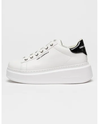 Pantofi sport din piele cu talpa flatform Anakapri, Alb