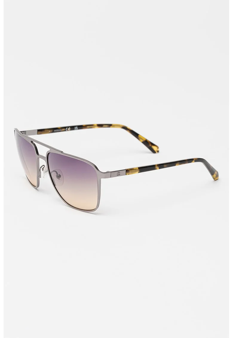 Ochelari de soare aviator cu lentile in degrade, Argintiu