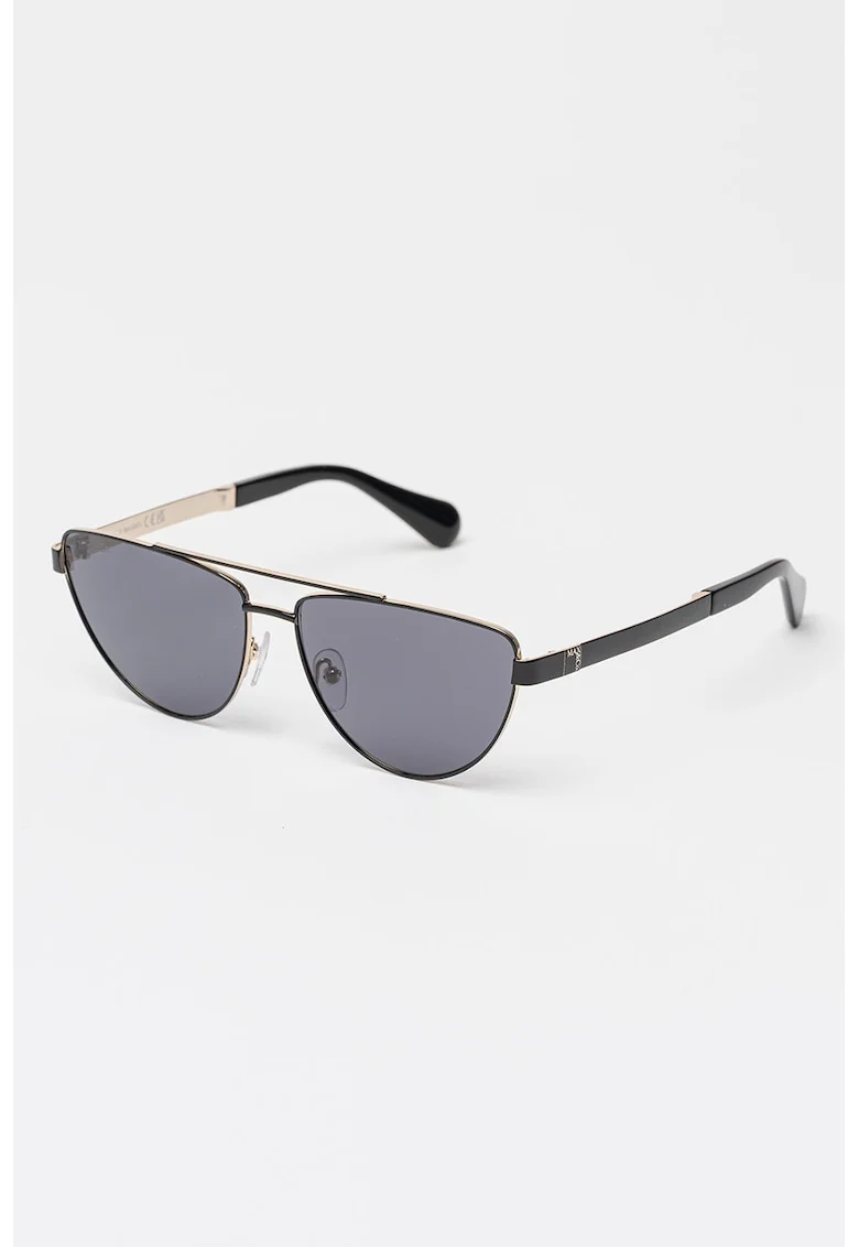 Ochelari de soare aviator cu rama metalica, Negru