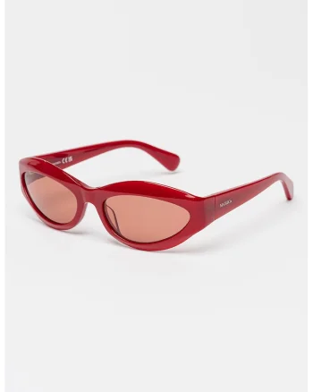 Ochelari de soare cat-eye cu logo pe brate, Visiniu