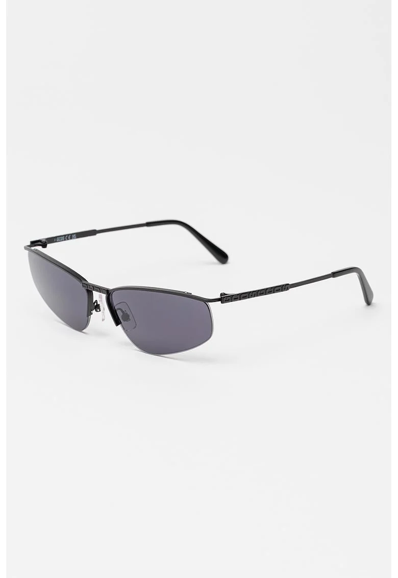 Ochelari de soare unisex cu rama metalica, Negru