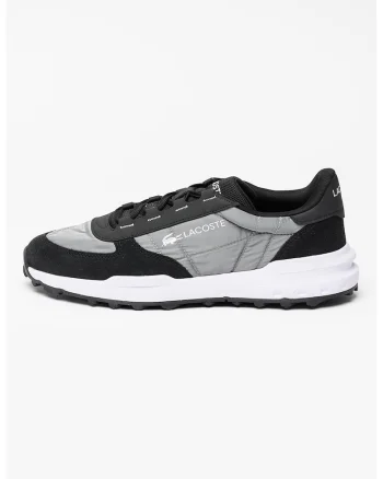 Pantofi sport low-cut cu segmente de piele intoarsa Elite, Negru/Gri inchis