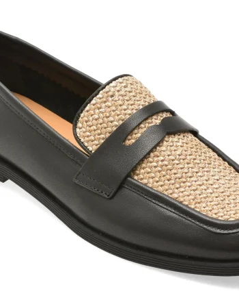 Mocasini EPICA negri, 1313G31, din piele naturala