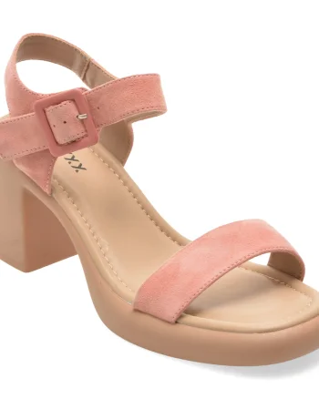 Sandale GRYXX roz, JL65, din piele intoarsa