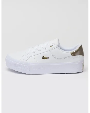 Pantofi sport flatform de piele Ziane, Auriu/Alb optic