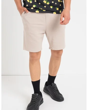Pantaloni scurti de trening cu snur, Bej deschis