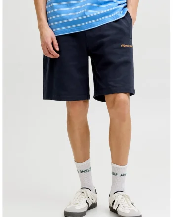 Pantaloni scurti de trening cu detaliu brodat, Bleumarin