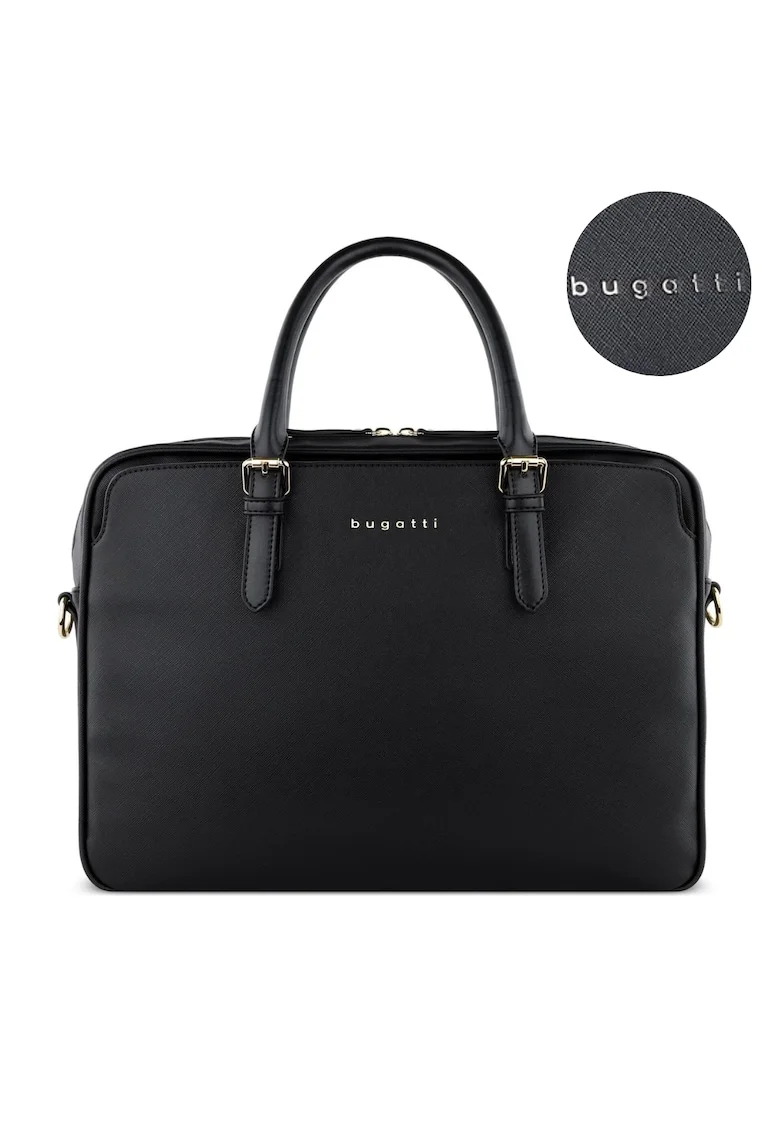 Geanta business  Ella, compartiment laptop 15”, piele ecologica, 496626, Negru