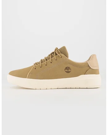 Pantofi sport din piele nabuc cu detaliu logo Seneca Bay, Maro inchis