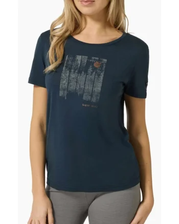 Tricou pentru dama cu merino SN-SUPERNATURAL - W WONDER WALD TEE, Albastru