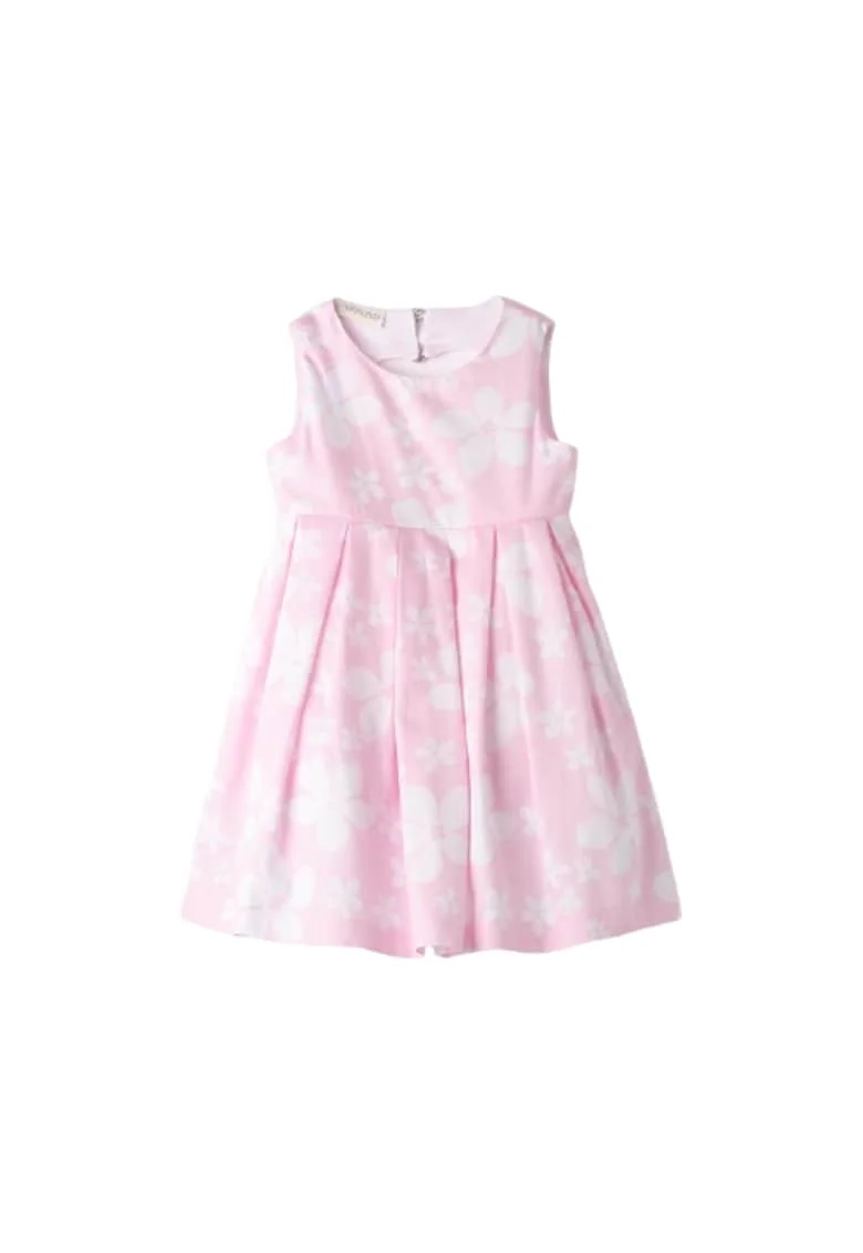 Rochie eleganta din bumbac cu imprimeu floral pentru fete, Alb/Roz