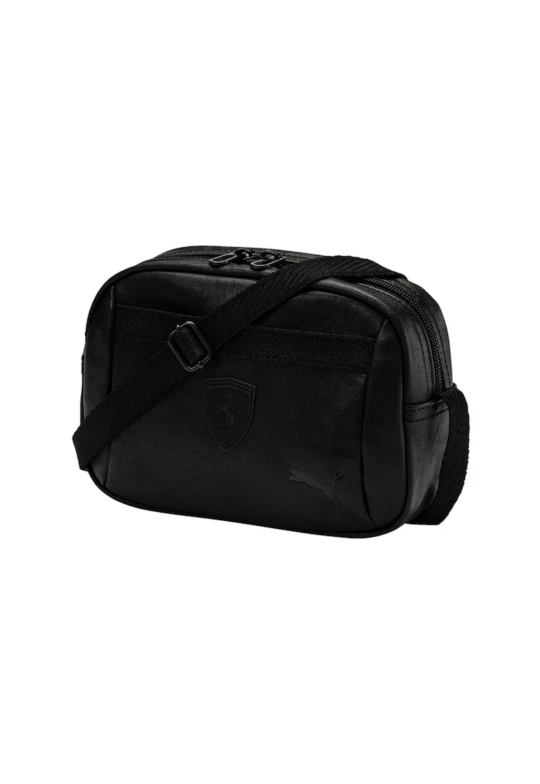 Geanta crossbdy de piele ecologica Scuderia Ferrari, Negru
