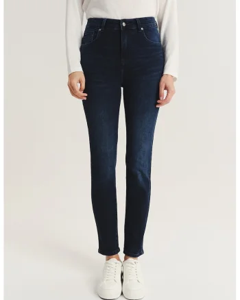 Blugi crop slim fit, Albastru ultramarin