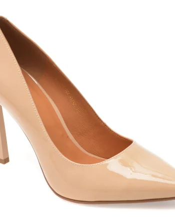Pantofi eleganti EPICA nude, E19070, din piele naturala lacuita