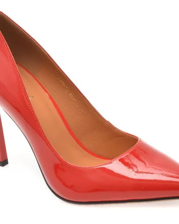 Pantofi eleganti EPICA rosii, E19070, din piele naturala lacuita