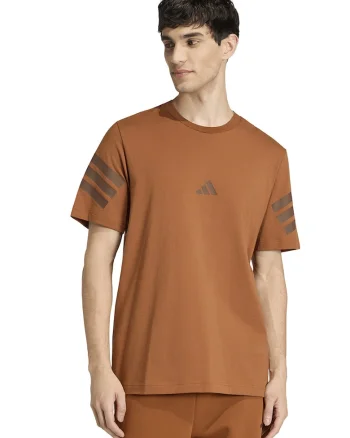 Tricou din bumbac cu 3 dungi Future Icons, Maro