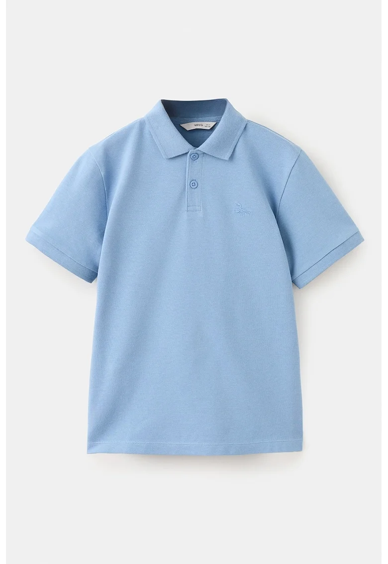 Tricou polo din bumbac pique, Albastru pastel