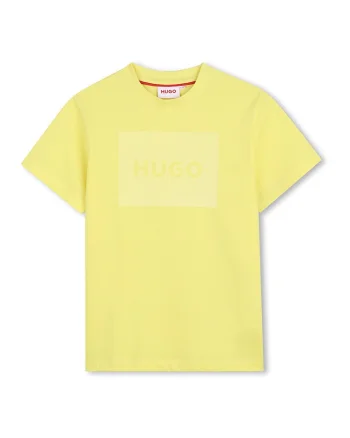 Tricou de bumbac cu imprimeu logo, Galben