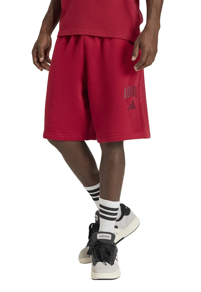 Pantaloni scurti cu buzunare laterale Collegiate, Rosu