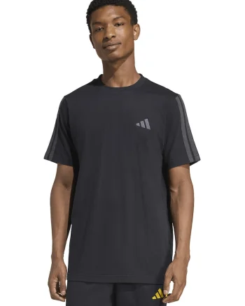 Tricou din bumbac cu decolteu la baza gatului, Negru/Gri carbune