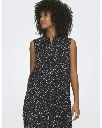Rochie-camasa stratificata fara maneci, Negru