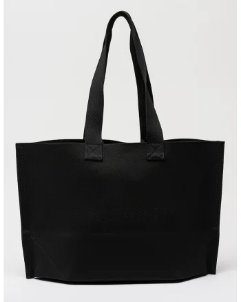 Geanta shopper din material textil cu logo discret Lutece, Negru