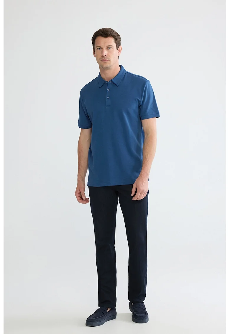 Tricou polo de bumbac, Albastru inchis