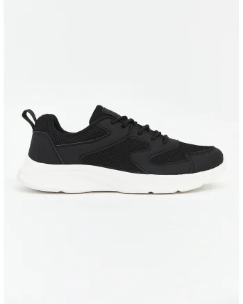 Pantofi sport low-cut din material textil, Negru antracit