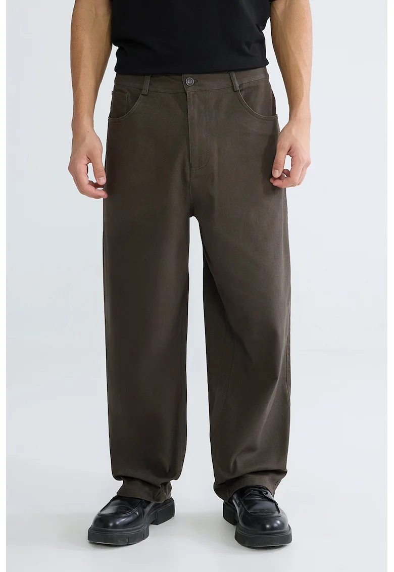 Pantaloni lejeri cu buzunare, Maro pamantiu