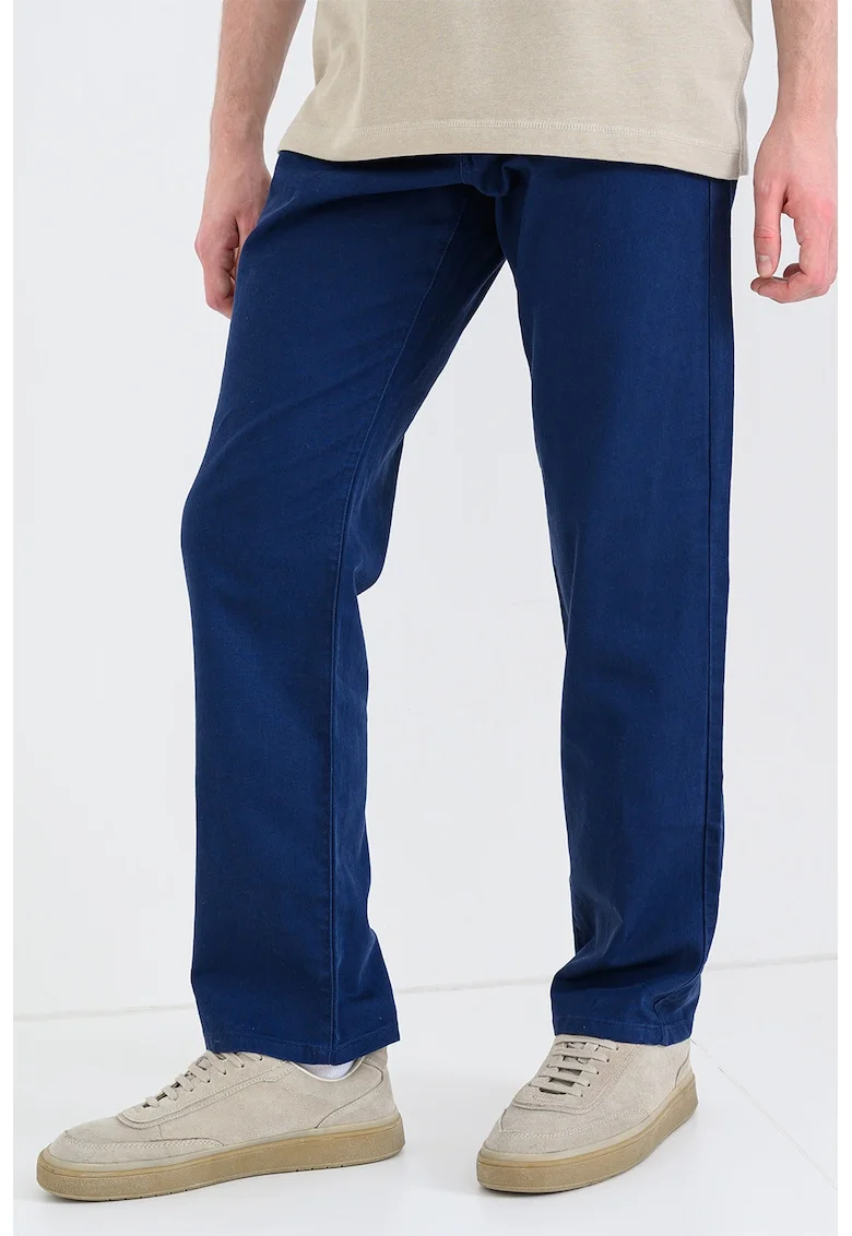 Pantaloni relaxed-fit din amestec de in, Bleumarin