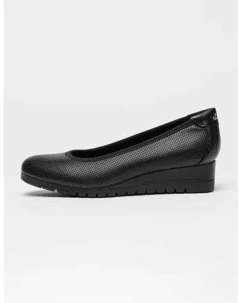 Pantofi din piele ecologica cu talpa wedge, Negru carbon