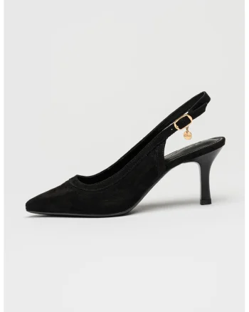 Pantofi slingback cu varf ascutit, Negru