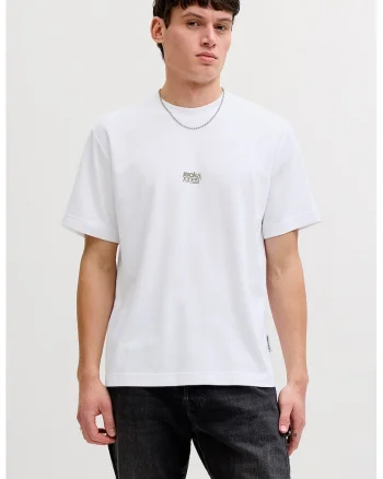 Tricou cu imprimeu logo camuflaj, Alb optic