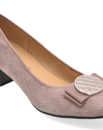 Pantofi eleganti KARISMA mov, JI60016, din piele intoarsa