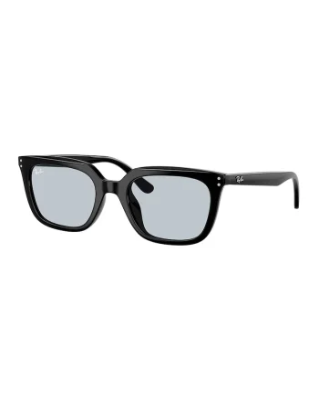 Ochelari de soare wayfarer unisex cu lentile uni, Negru/Argintiu