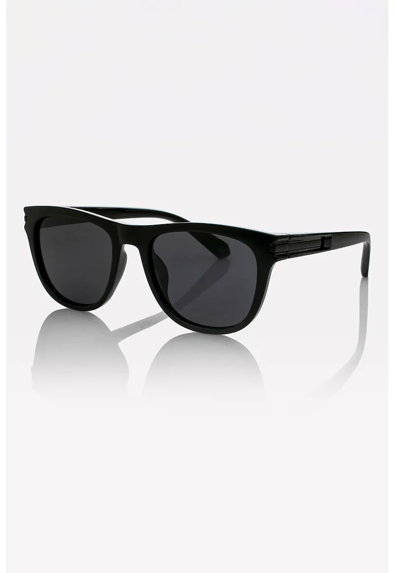 Ochelari de soare patrati unisex cu lentile polarizate, Negru