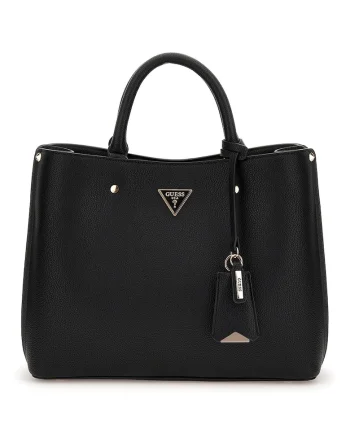 Geanta shopper din piele ecologica cu accesoriu detasabil cu logo, Negru