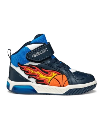 Pantofi sport mid-cut cu LED-uri, Albastru royal/Alb optic/Bleumarin