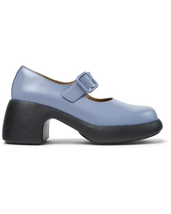 Pantofi din piele cu aspect masiv si catarama Thelma II, Albastru